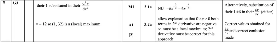 Mark scheme (c)