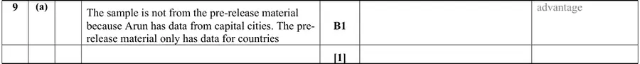 Mark scheme (a)