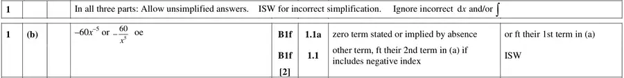 Mark scheme (b)