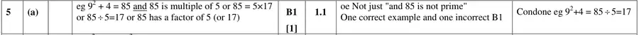 Mark scheme (a)