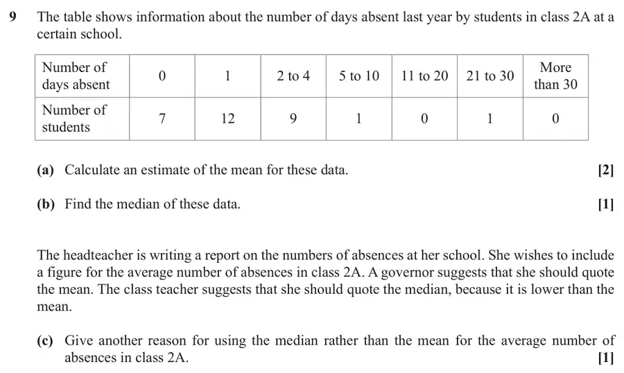 June 2019 Paper 1 Q9 question