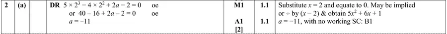 Mark scheme (a)