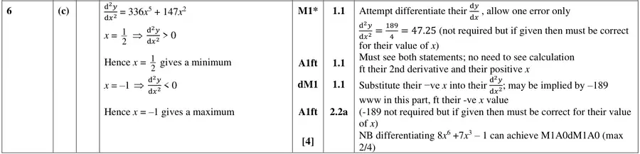 Mark scheme (c)