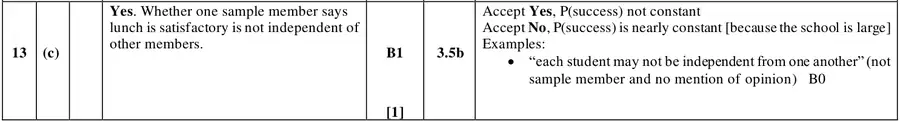 Mark scheme (c)