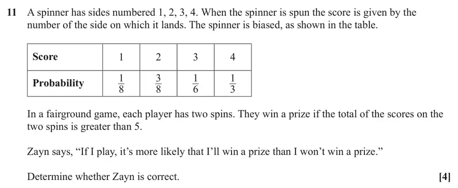June 2025 Paper 1 Q11 question