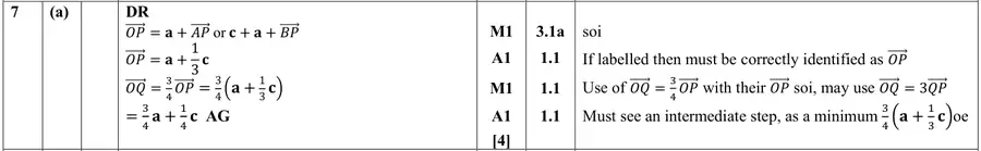 Mark scheme (a)