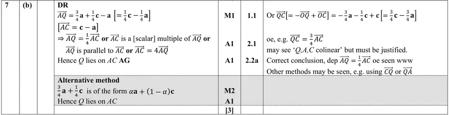 Mark scheme (b)