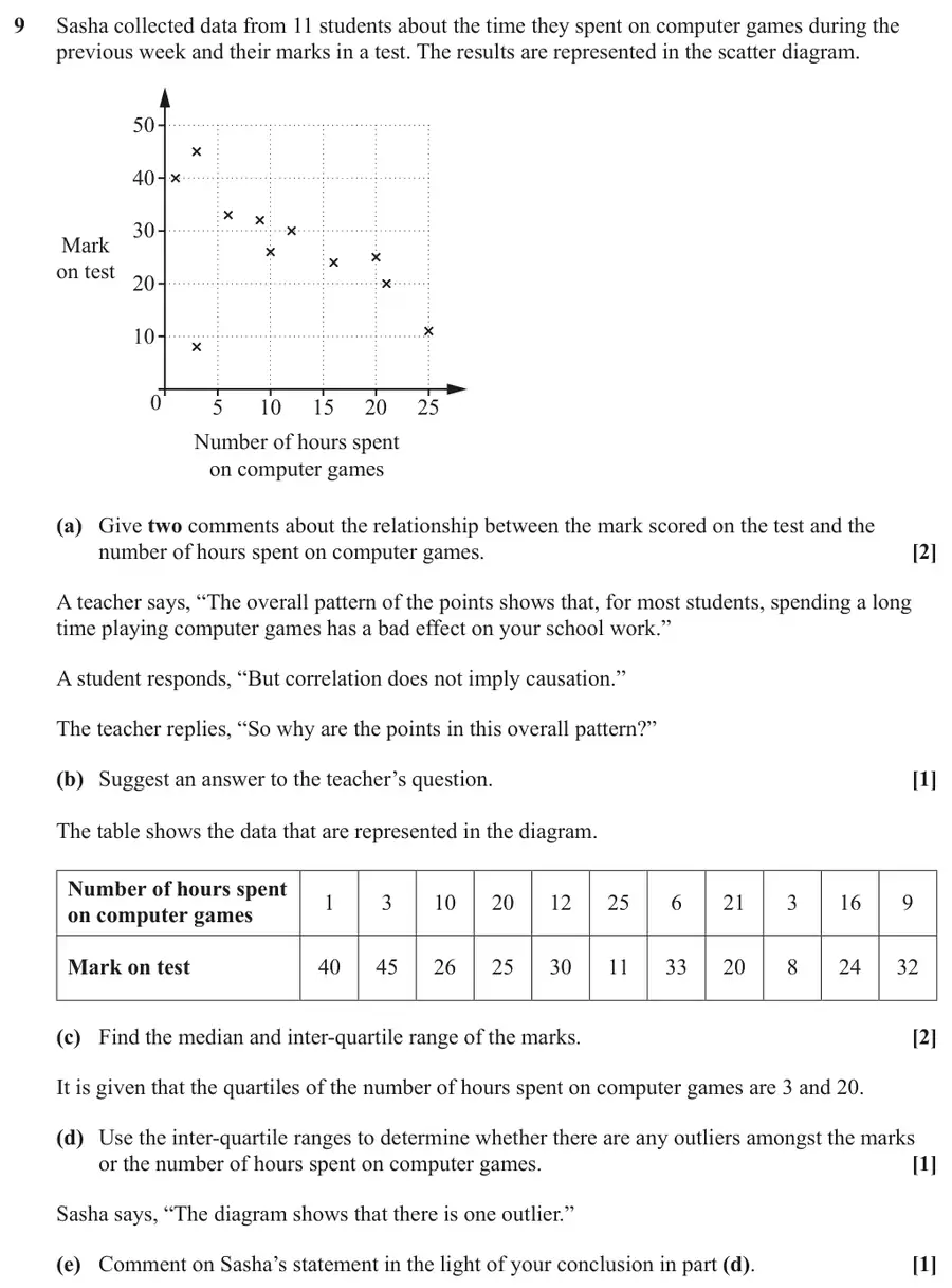 June 2025 Paper 1 Q9 question