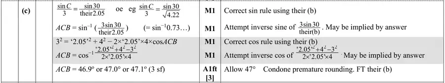 Mark scheme (c)