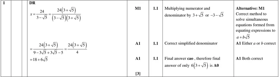 Mark scheme