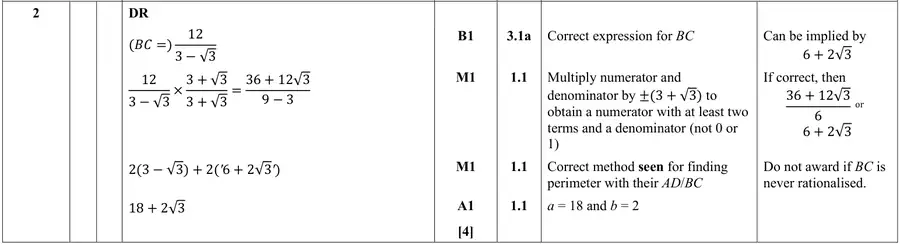 Mark scheme