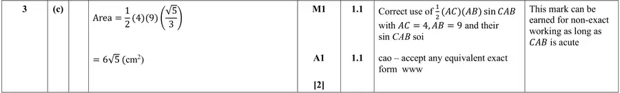 Mark scheme (c)