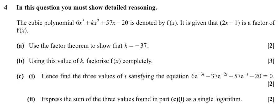October 2020 Paper 2 Q4 question