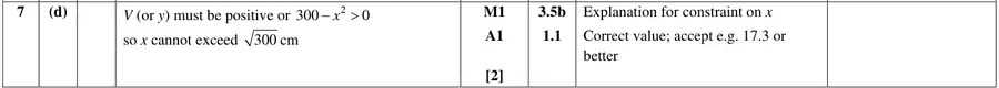 Mark scheme (d)