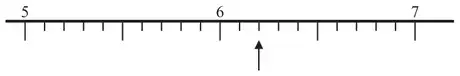 Number line from 5 to 7 with an arrow