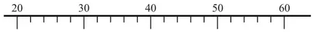 Number line from 20 to 60