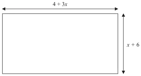 Rectangle with length 4 + 3x and width x + 6