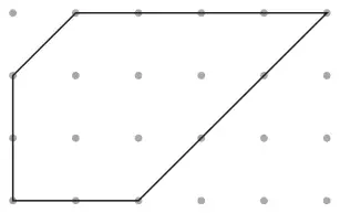 The same 5-sided polygon on a dotted centimetre grid