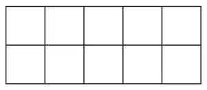 A rectangle divided into 10 equal squares