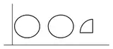 Two full circles and a quarter circle