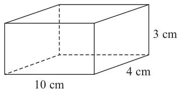 Cuboid 10 cm by 4 cm by 3 cm