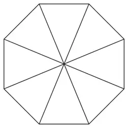 Blank octagonal spinner with 8 equal sections