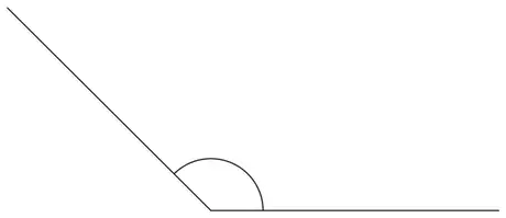 Two lines meeting with the angle between them marked
