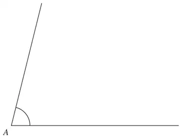 An angle at point A formed by two lines