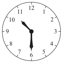 Clock face showing half past ten