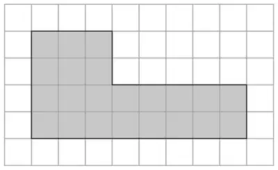 Centimetre grid with a shaded L-shape
