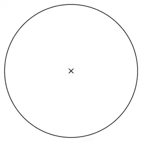 Circle with its centre marked with a cross