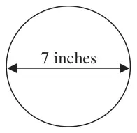 A circle with diameter 7 inches