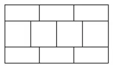 Pattern of four square and six rectangular paving stones forming a rectangle