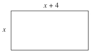 Rectangle with length x + 4 and width x