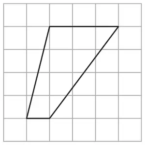 Quadrilateral drawn on a centimetre grid