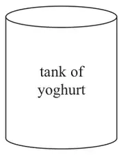A cylindrical tank of yoghurt