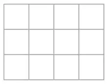 A 4 by 3 grid of 12 squares