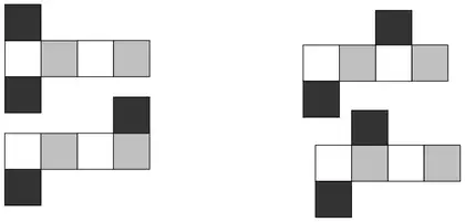 Mark scheme examples for (a) and (b): completed nets with two opposite faces shaded