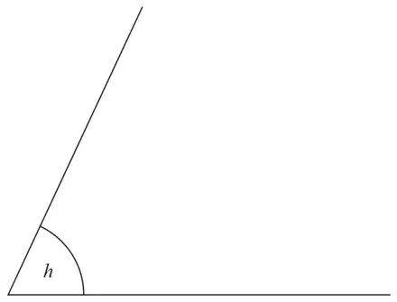Angle h between two lines