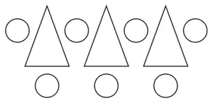 Pattern number 4 started: 3 triangles and 7 circles drawn