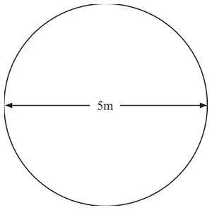 Circle with diameter 5 m