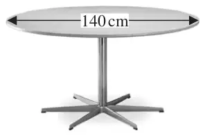 Circular table with diameter 140 cm