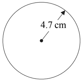 Circle with radius 4.7 cm