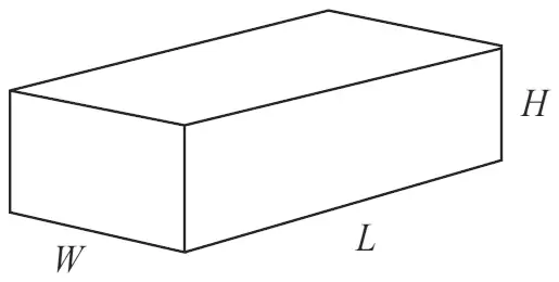 Cuboid with length L, width W and height H
