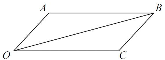 Parallelogram OABC with diagonal OB drawn