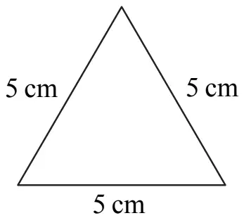 Equilateral triangle with sides 5 cm