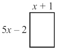 A rectangular tile with width x + 1 and height 5x - 2