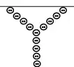Pattern number 4: Y shape with 4 buttons on each arm and one in the middle