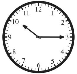Clock face showing a quarter past ten