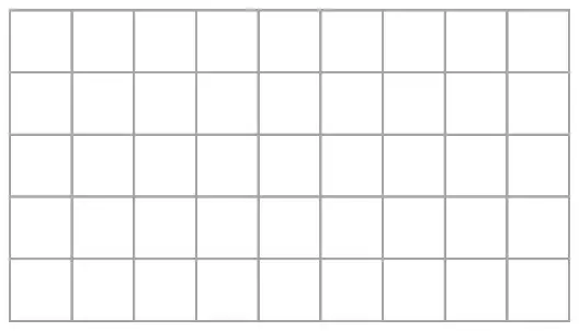 Empty square grid of 9 by 5 squares